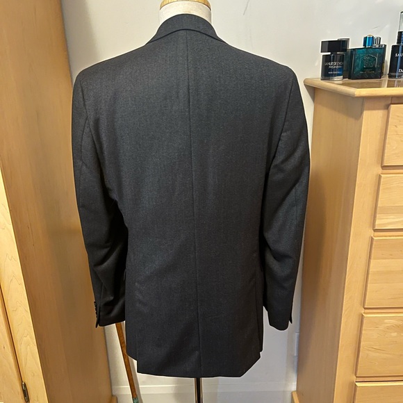Calvin Klein Gray Flannel Suit 100% Wool 2-Piece 40L - Picture 3 of 10